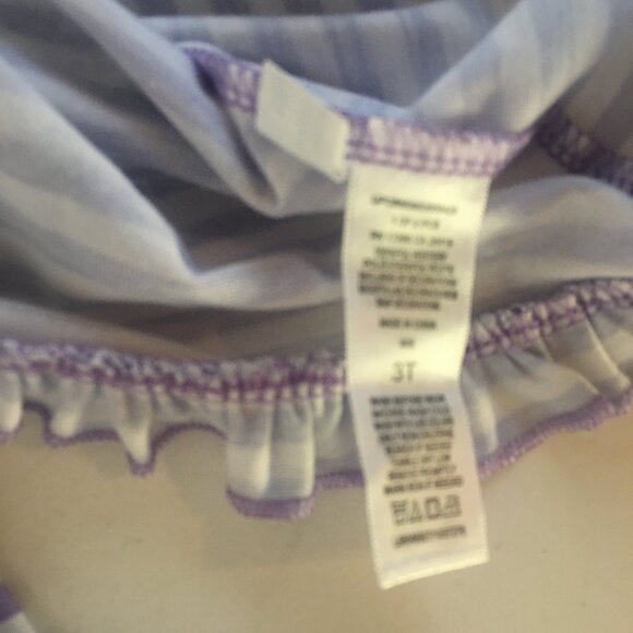 Little Me 3T Poly Sleepwear Purple White Stripe Pajama Top PJ Girls Cat New - Picture 12 of 16